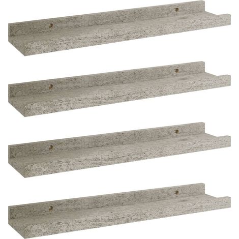 Étagères murales 4 pcs,Étagère flottante Gris béton 40x9x3 cm CFW27611 (1/5)