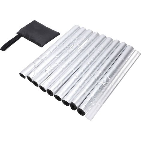Lot de 10 manchons isolants adhésifs antigel en mousse épaisse pour tuyaux de chauffage solaire extérieur (CVC) (1/5)