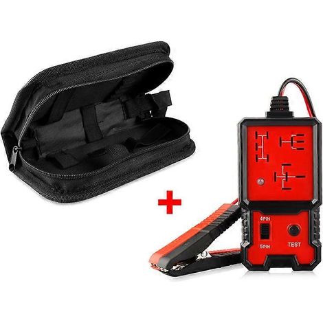 Testeur de relais automobile 12V, testeur de relais électronique universel pour vérification de batterie, analyseur d'alternateur, outil de diagnostic (sac de testeur de relais inclus) (1/5)