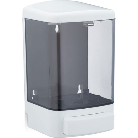 Distributore di sapone da parete 1000 ml pratico cucina bagno design pulito in plastica bianca 130009683