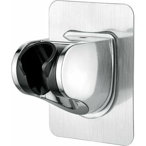 Support Douche Sans Percage Colle 3M- Support Pommeau de Douche Universel, Réglable (45°), Support Douchette Mural Charge Jusqu'à 18 kg, pour Pommeau de Douche Douchette Salle de Bain, Chrome,une pièc (1/5)