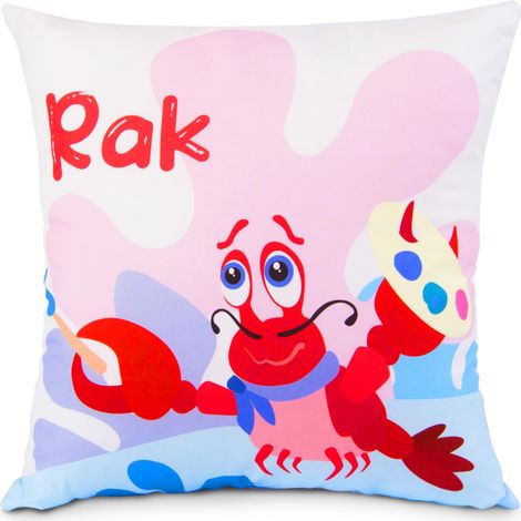 Almohada infantil de 40x40 cm con el signo zodiacal de tu hijo/a: Cáncer. (1/4)