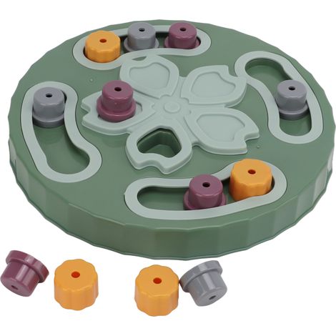 Distributeur de friandises coloré pour chiots, jouet puzzle pour chien, stimulant l'intelligence, aide à l'alimentation lente et favorise la digestion (vert). (1/5)