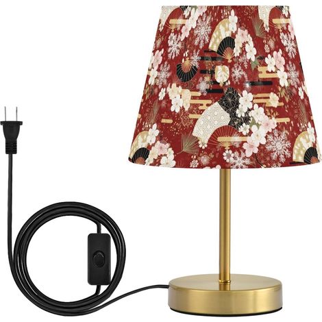 GuoChe Lampe de table à motif floral rouge et éventail, 3 modes (1/5)
