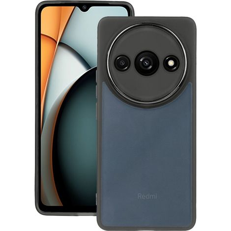 Custodia in silicone per Xiaomi Redmi A3, con protezione per la fotocamera, trasparente/nera (1/3)