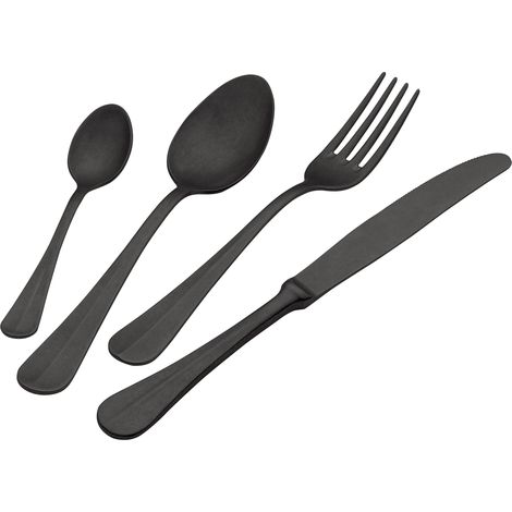 Servizio Set di Posate 24 Pezzi in Acciaio 18/10 PVD Eme Royal Retrò Black (1/2)