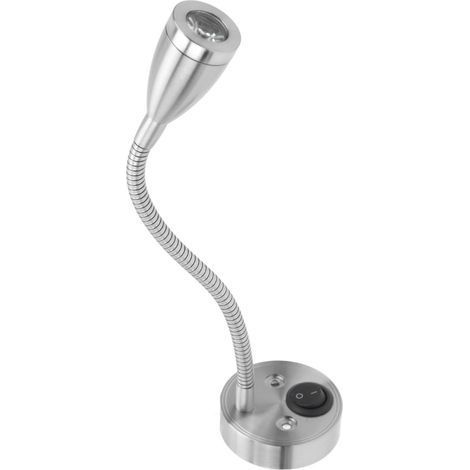 LED-Nachttischlampe für Wohnmobile, 360° schwenkbar, flexibel und mit Schwanenhals, für 12V bis 24V Gleichstromanwendungen, Boote, Wohnmobile, LKWs und PKWs (silber). (1/5)