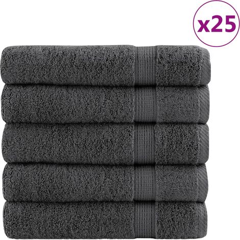 Serviettes de douche haut de gamme SOLUND, lot de 25. Anthracite, 70 x 140 cm, 600 g/m².
