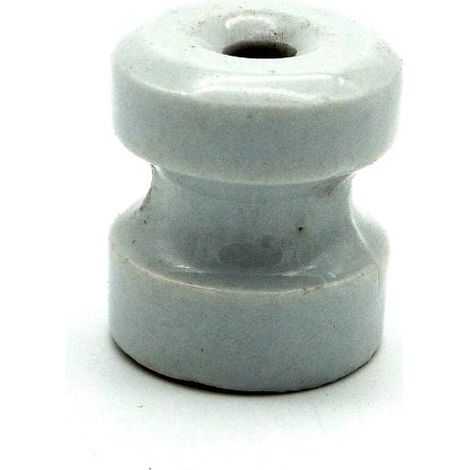 Aislador de Porcelana Blanco 29x34 mm para Cable Trenzado