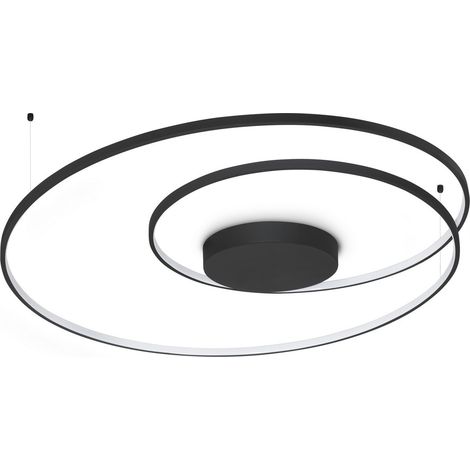 Ideal Lux OZ Plafonnier semi-encastré LED intégré, noir, 8300 lm, 3000 K (1/2)