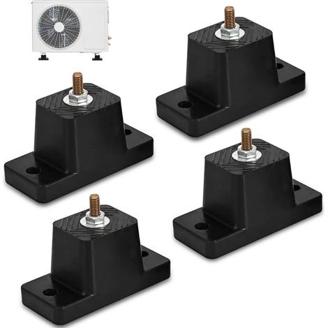 amortisseurs de vibrations, noirs, butée en caoutchouc, M8, climatisation, amortisseur de vibrations, accessoires, climatisation, pieds anti-vibrations, base d'amortissement en caoutchouc, capacité de (1/5)