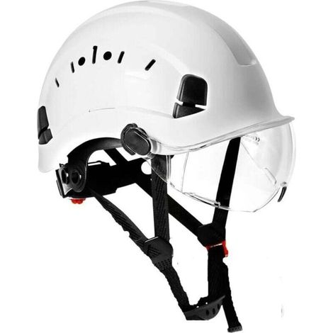 Casque de chantier anti-écrasement avec lunettes, casque de protection de construction ABS pour chantiers de construction et usines, etc. (1/5)