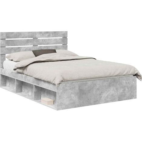 Maison Exclusive - Struttura del letto Calcestruzzo 140 x 200 cm Pino massello