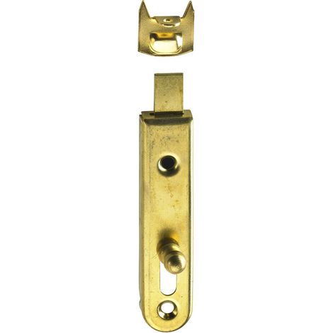 Hettich Möbelriegel Stahl, vermessingt, 16 x 70 mm, 1 Stück Riegel