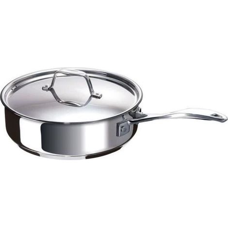 Poêle à sauter BEKA Chef 24 cm inox 18/10 triple fond avec couvercle 3,2 L (1/5)