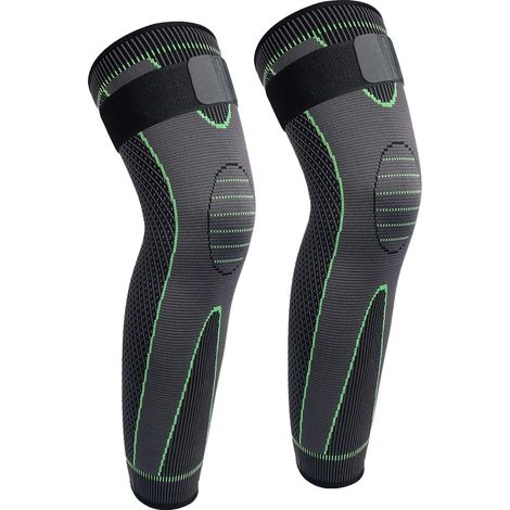 Manchons de compression longs pour les jambes, protègent les genoux et protègent les jambes, pour hommes et femmes, basketball, arthrite, cyclisme, football, réduisent les varices et les gonflements d (1/5)