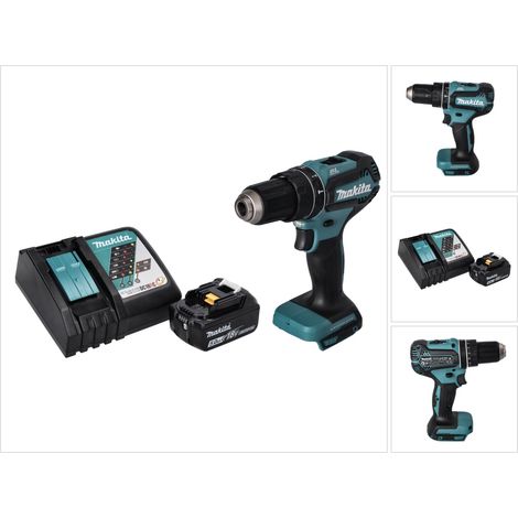 Taladro de percusión sin cable Makita DHP 485 RT1 18 V 50 Nm sin escobillas + 1x batería recargable 5,0 Ah + cargador (1/5)