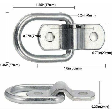 Ensemble de 6 anneaux d'arrimage robustes pour montage, fixation, sangle, taquet, crochet, attelage, ancre de remorque, avec deu (1/4)