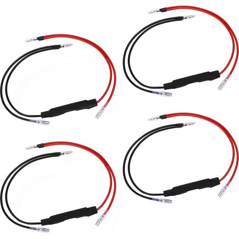 4 Pièces Moto LED Résistances de Charge Résistances de Puissance, contrôleur de flash d'erreur de correction de voyant de clignotant de LED de moto -10W 10Ω (1/4)