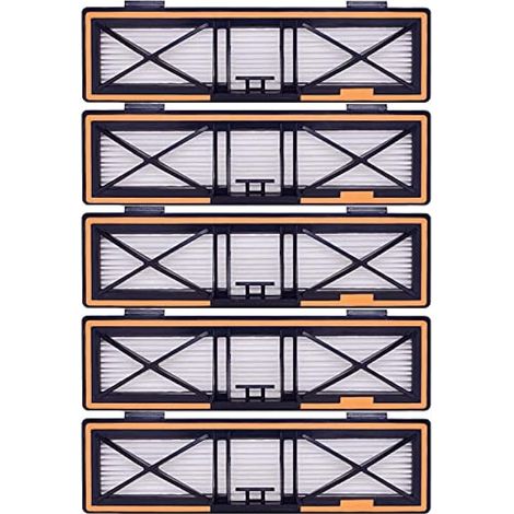 Lot de 5 filtres HEPA H13 de rechange orange compatibles avec Neato D10, D9, D8, D7, D6, D5, D4, D3, aspirateurs robotiques. (1/5)