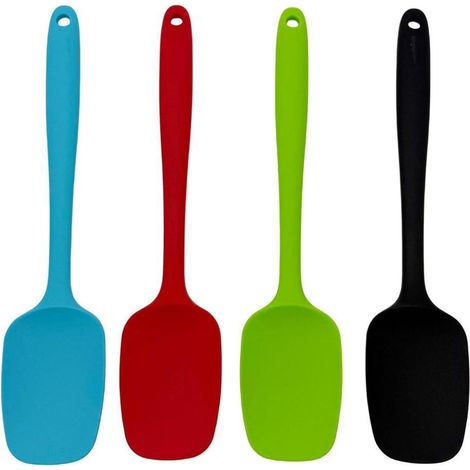 4er Set Silikon Löffel Hitzebeständig & Flexibel für Küche & Backen
