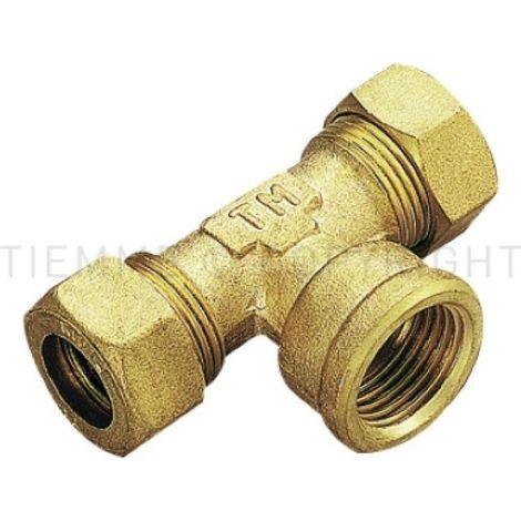 Raccordo a t a compressione o ring per tubo rame 22 mm tiemme 1300061