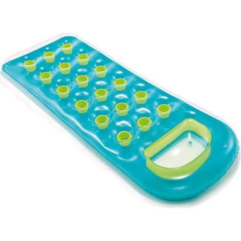Matelas gonflable transparent à poches - 188 x 71 cm - Turquoise – Turquoise (1/5)