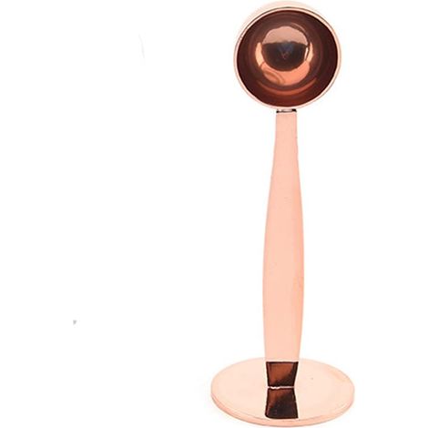 Teelöffel, 1 Stück, 15 ml (1 Esslöffel), roségoldener Edelstahl 304. Espresso-Messlöffel, 1 Esslöffel. Messlöffel mit Druckschalter am Boden, ideal für Kaffeetassen, zum Mahlen von Kaffee, Tee oder Sa