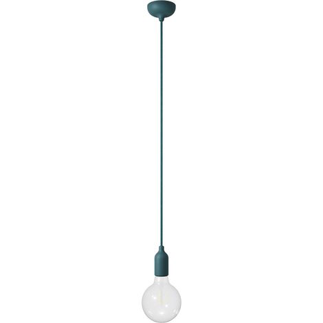 creative cables - Lampada a sospensione colorata in silicone con cavo tessile (1/4)