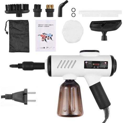 Nettoyer de vapeur portable portable 10s Tempe rapide 3 Machine de nettoyage en profondeur réglable Température avec 600 ml de réservoir d'eau têtes de brosse Bent Buzzle Scraper de couvercle