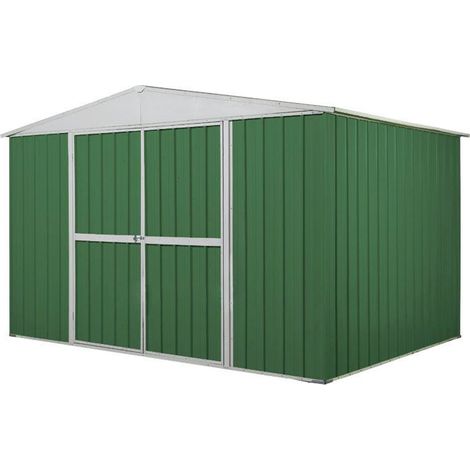 Casetta Box da Giardino in Lamiera di Acciaio Porta Utensili 360x175x215 cm Enaudi Verde (1/4)