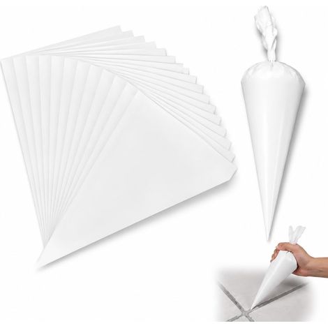 20 Sacs de Mortier 28x45cm, poche à douille résistante anti-déchirure pour ciment et joint, application précise maçonnerie carrelage, réutilisable et facile à nettoyer (1/5)