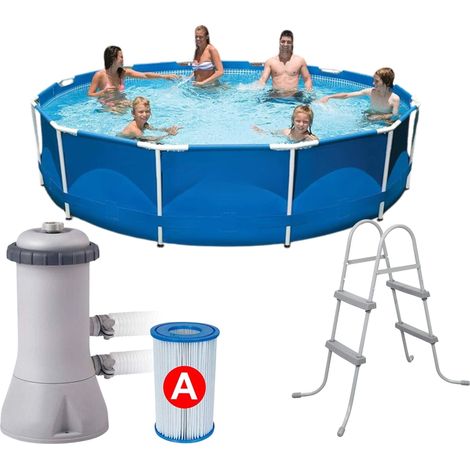 Intex 10ft Metal Frame Swimming Pool with Filter Pump and Ladder
