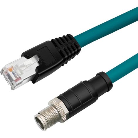 Câble Ethernet RJ45 vers 12 connecteurs mâles 8 broches codés en X vers RJ45, pour connexion Internet
