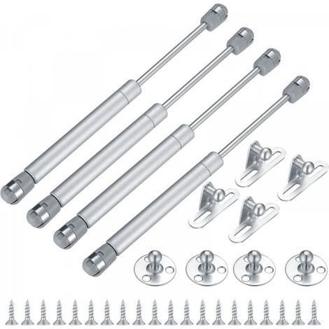 Kit de vérin à gaz 4 pièces, support de vérin à ressort à gaz, 100N/10KG, armoire de cuisine, armoire, porte d'armoire, fermeture douce, ressort à gaz, amortisseur, charnière, rabat, raccords de porte (1/5)