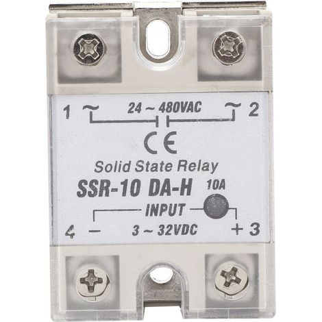Spacnana Relais à Semi-conducteurs SSR 10A, Dissipateur Thermique en Aluminium Pur, DC à AC avec Courant de Charge 10A pour l'automatisation Industrielle (1/5)