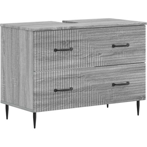 Bathroom Sink Cabinet HAARLEM Grey Sonoma 82 x 41x 58.5 cm vidaXL (1/5)