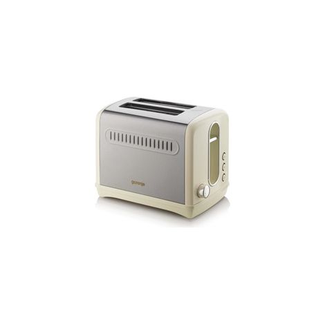 Gorenje T1100CLI Toaster Leistung 1100 W Anzahl der Schlitze 2 Gehäusematerial Kunststoff, Metall Beige/Edelstahl