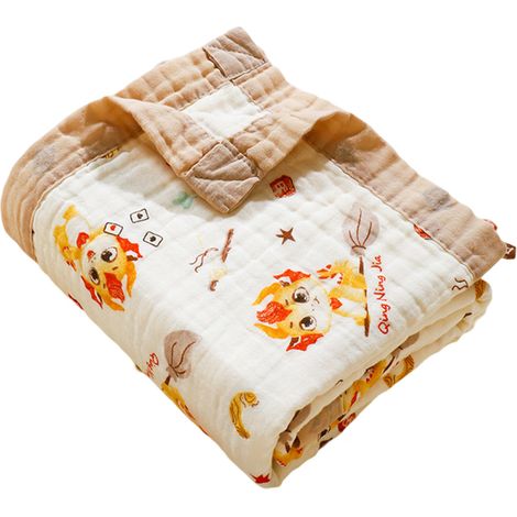 2 serviettes de bain bébé, en gaze de coton, douces et absorbantes, pour nouveau-nés et enfants (1/5)