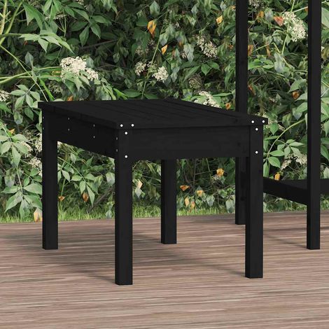 vidaXL Banco de jardín madera maciza pino negro 80x44x45 cm (1/5)