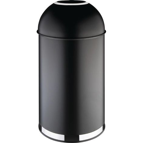 Poubelle dôme ouverte en acier noire - 40 litres - Bolero (1/5)