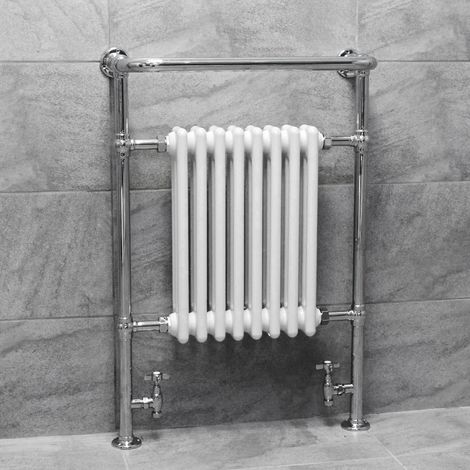 Traditional Victorian Heated Towel Rail Bathroom Radiator Inc FREE Valves, large 659 x 952mm (1/5)