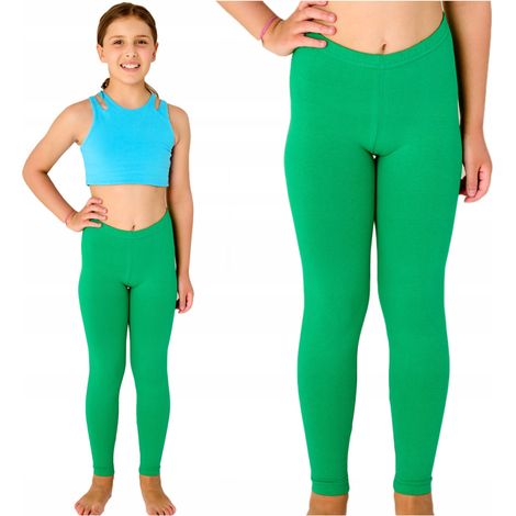 Leggings verts pour filles, en coton lisse Bates, référence 146 (1/4)