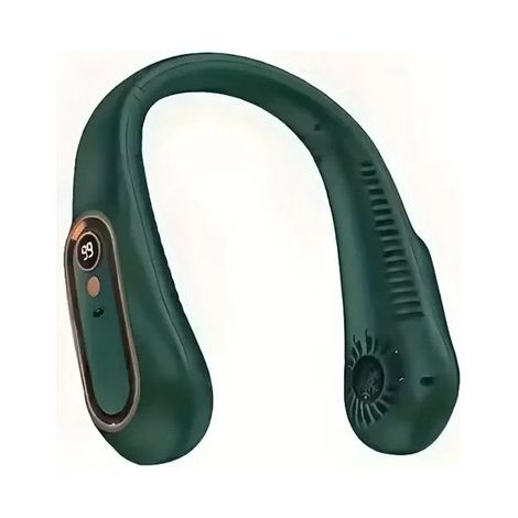 Ventilateur de cou – Vert – 5 vitesses – Sans fil – Mains libres – Rafraîchissement (1/5)