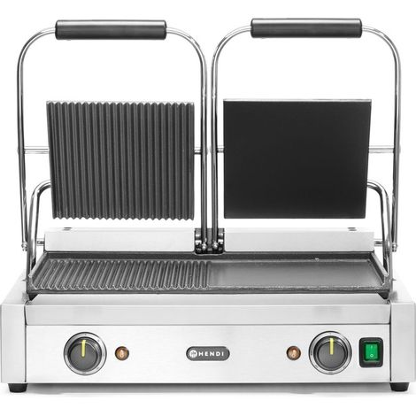 Kontaktgrill, doppelt gerillt, glatt, 3600 W - Hendi 263907 (1/5)