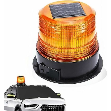 12-V-LED-Solar-Verkehrswarnleuchte, solarbetriebene magnetische Notfall-Blitzwarnleuchte, kabelloses Blitzlicht für Straßensperren (1/5)