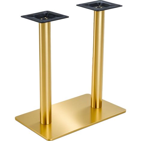 Pied de table double métal 72 cm doré