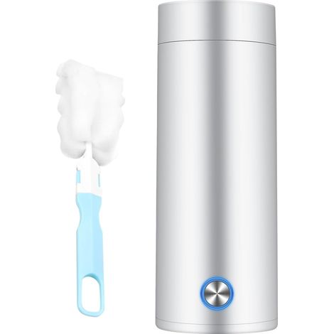 Bouilloire électrique portable de voyage,400ML Bouilloire Électrique Voyage théière de voyage en acier inoxydable,pour la préparation du thé, du café, du lait de bébé (1/5)