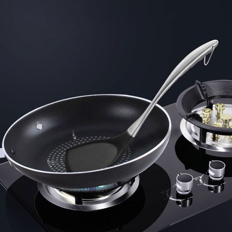 Spatule en silicone, spatule antiadhésive pour poêle, manche en acier inoxydable, spatule wok en silicone résistante aux hautes températures, ustensiles de cuisine en silicone (1/5)