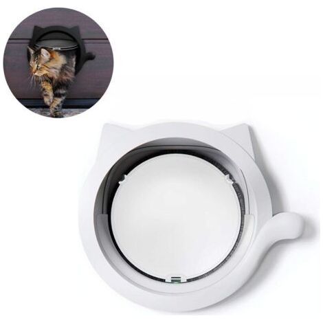 Grande chatière porte coulissante intérieure ou extérieure. chatière pour chats et petits chiens jusqu'à 10 kg. 3028cm. durable. blanc (1/5)